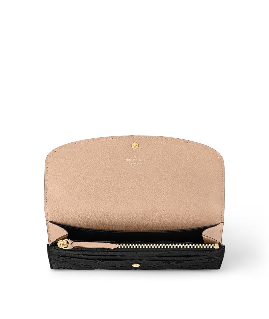 LOUIS VUITTON Черный кожаный кошелек, фото 2