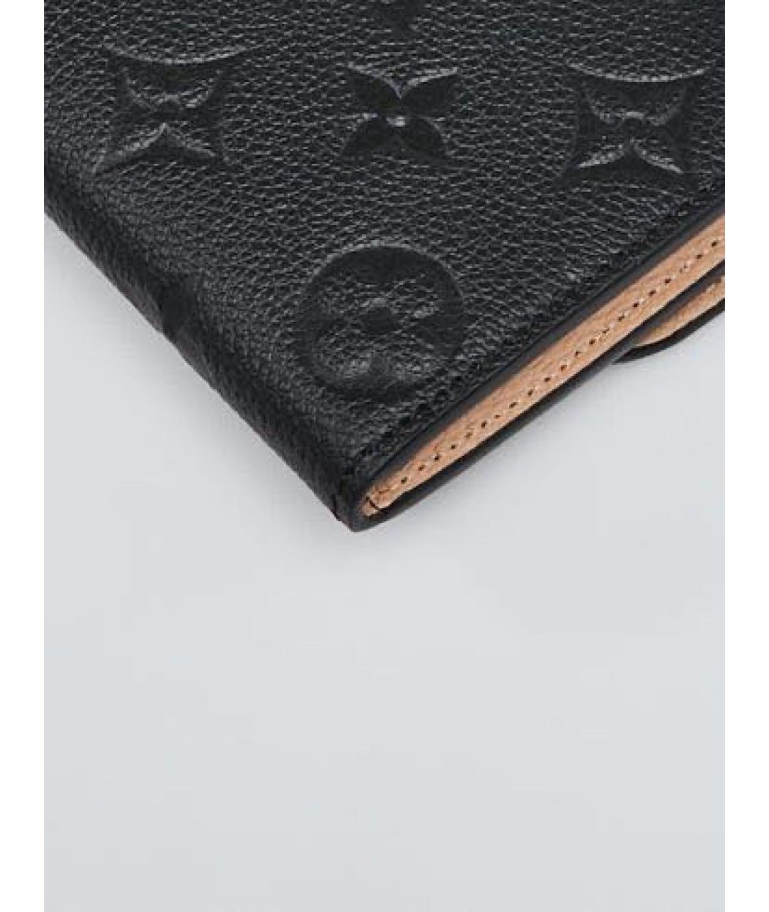 LOUIS VUITTON Черный кожаный кошелек, фото 3
