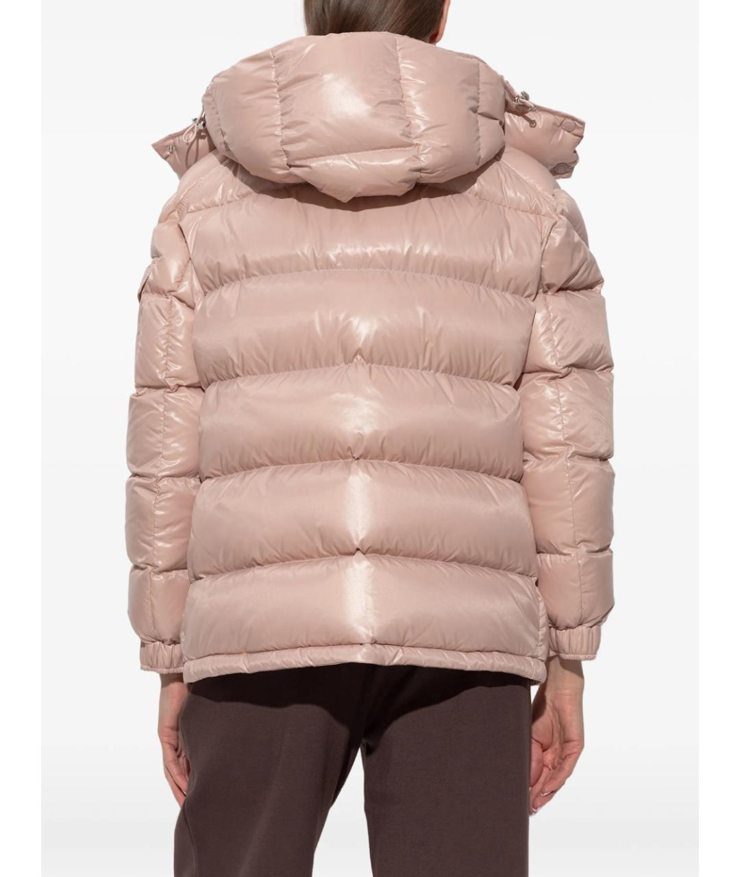 MONCLER Розовый полиамидовый пуховик, фото 3