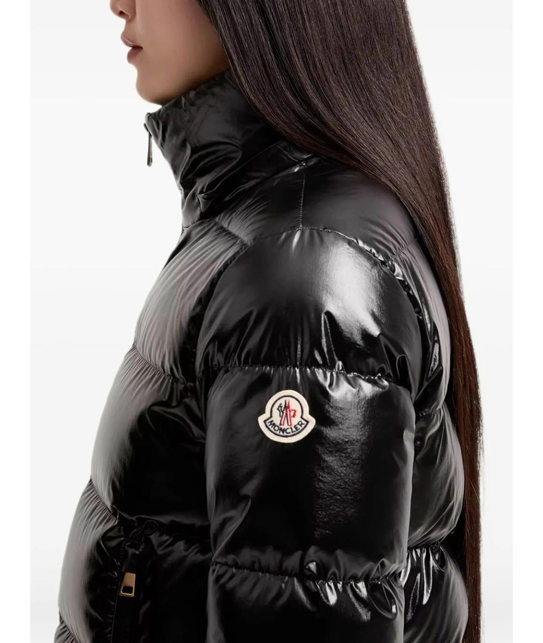 MONCLER Черный полиамидовый пуховик, фото 6