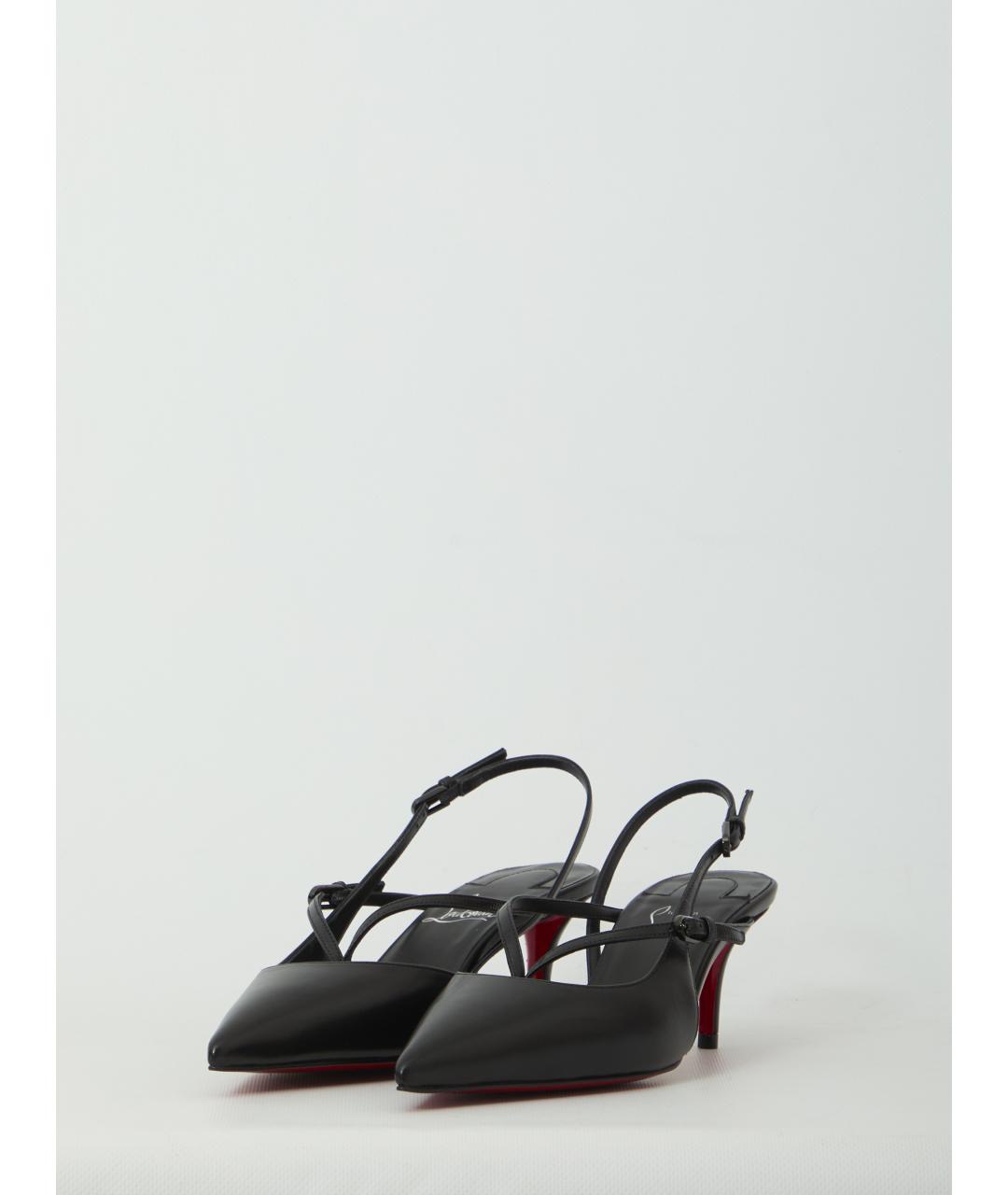 CHRISTIAN LOUBOUTIN Черные кожаные туфли, фото 2