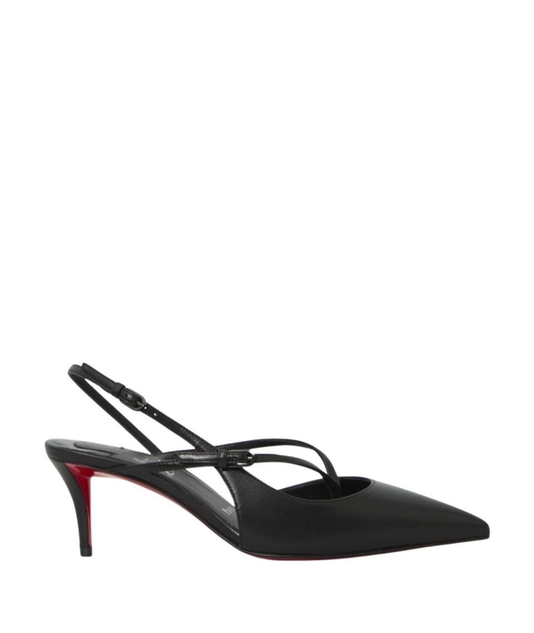 CHRISTIAN LOUBOUTIN Черные кожаные туфли, фото 1