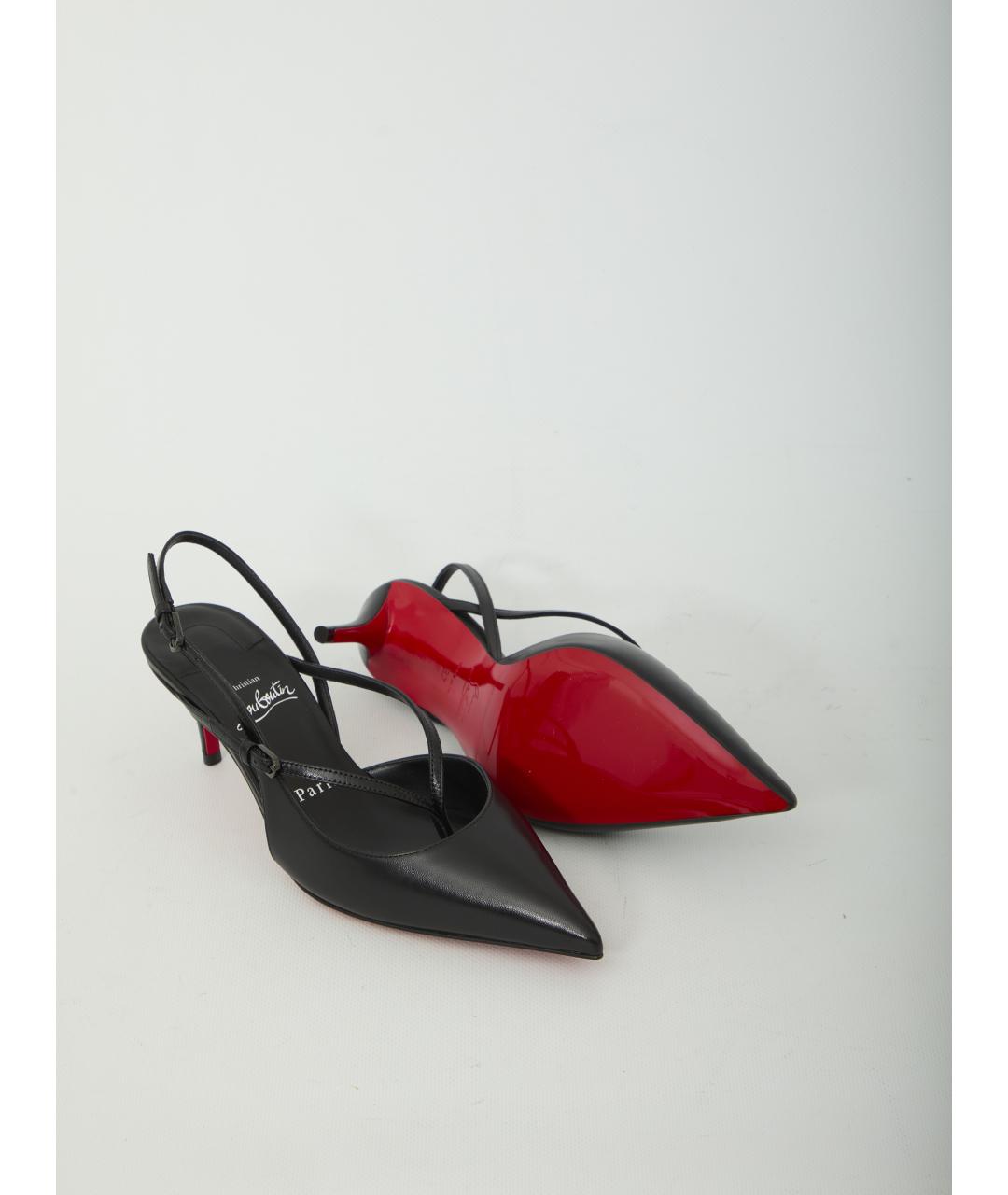CHRISTIAN LOUBOUTIN Черные кожаные туфли, фото 5