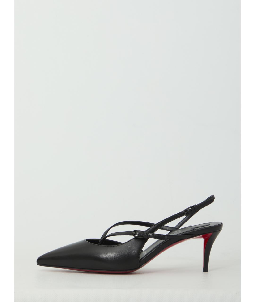 CHRISTIAN LOUBOUTIN Черные кожаные туфли, фото 4