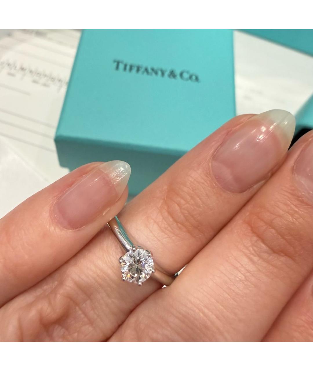 TIFFANY&CO Серебряное платиновое кольцо, фото 3