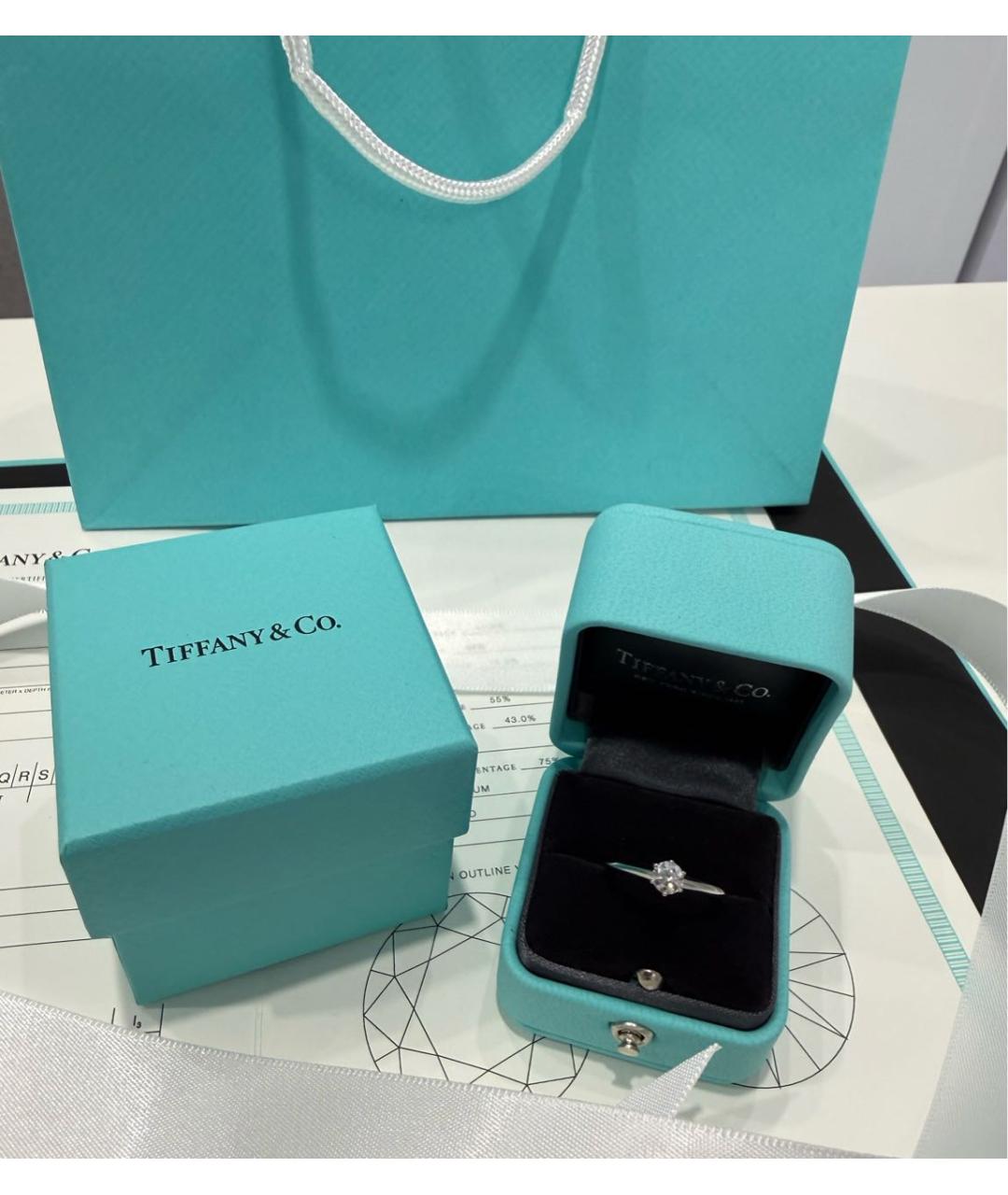 TIFFANY&CO Серебряное платиновое кольцо, фото 2