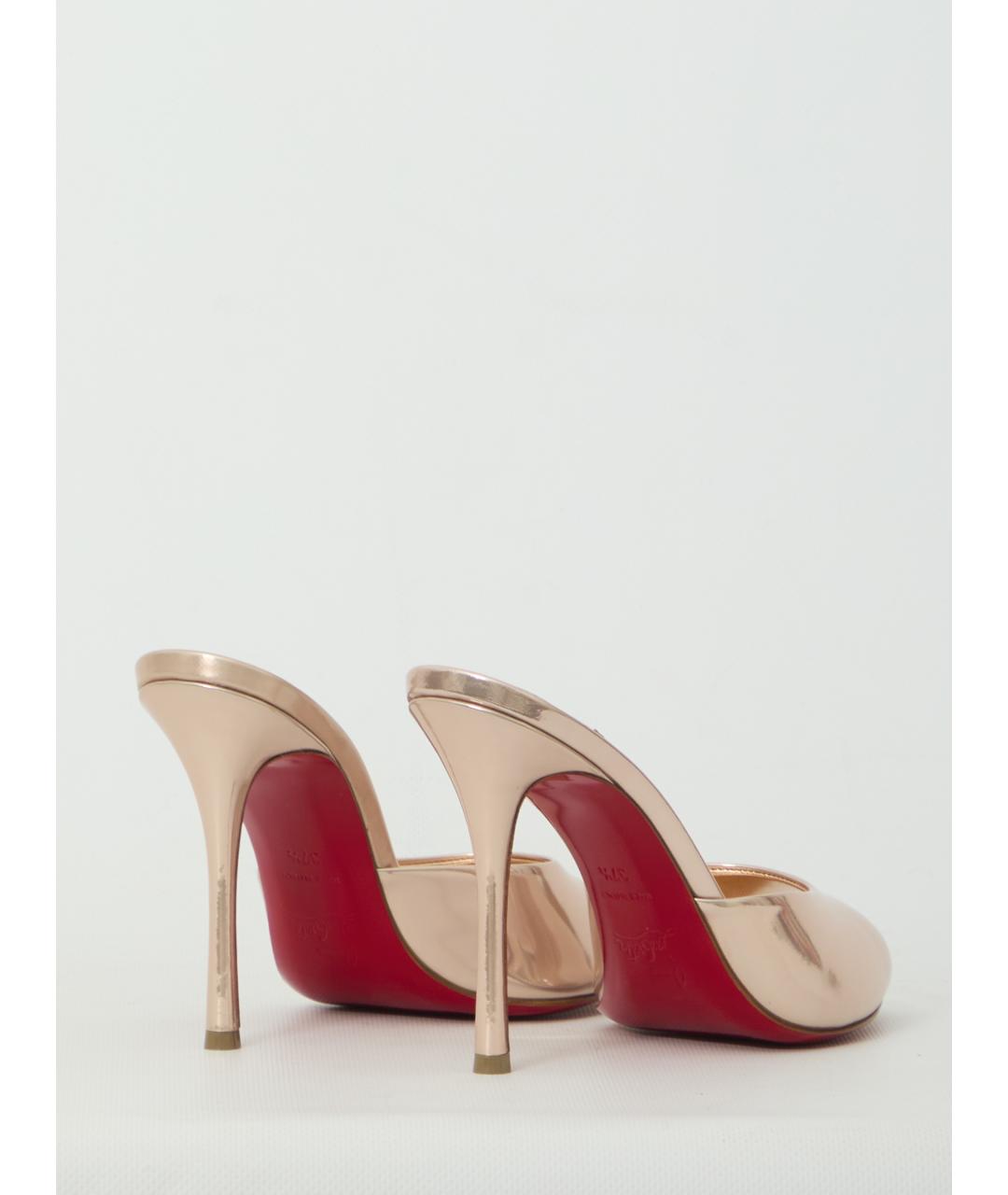 CHRISTIAN LOUBOUTIN Розовые кожаные мюли, фото 3