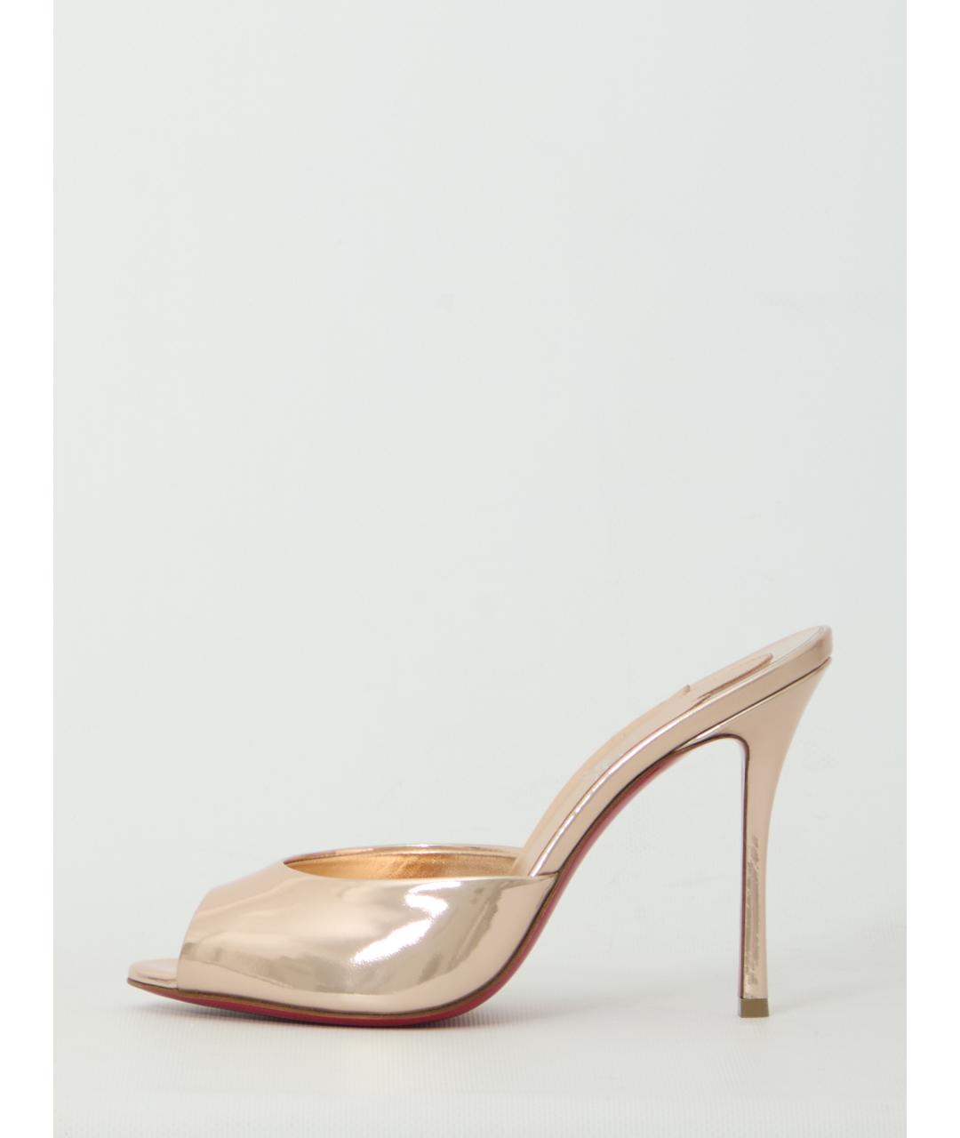 CHRISTIAN LOUBOUTIN Розовые кожаные мюли, фото 4
