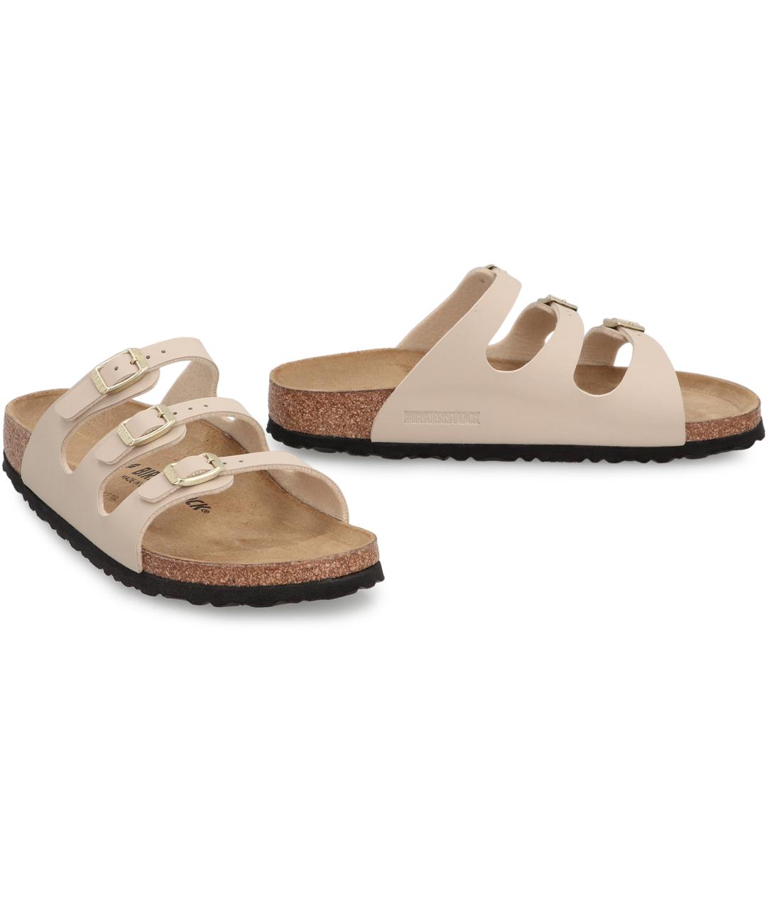 BIRKENSTOCK Бежевые кожаные сандалии, фото 2