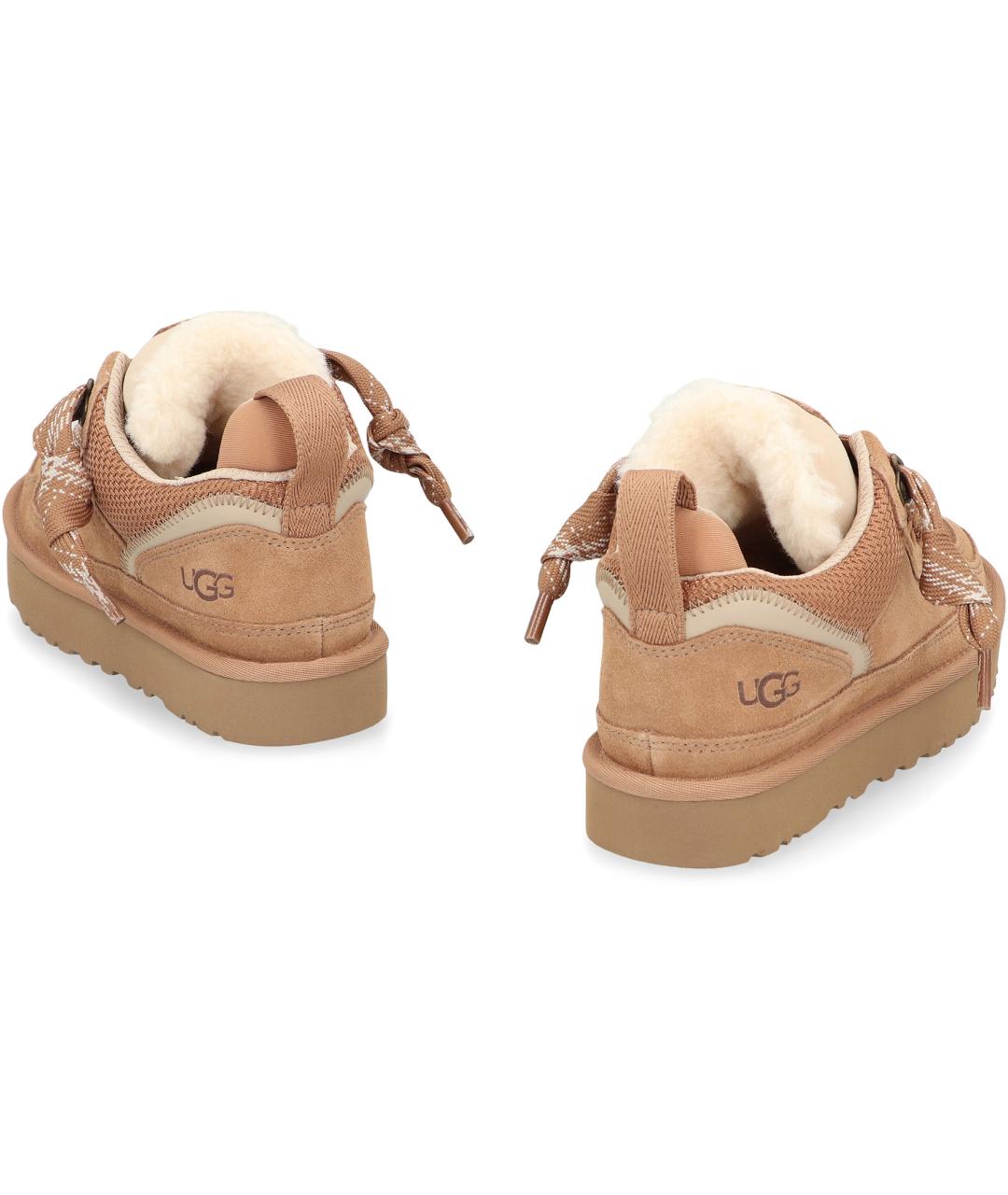 UGG Бежевые кожаные кроссовки, фото 3