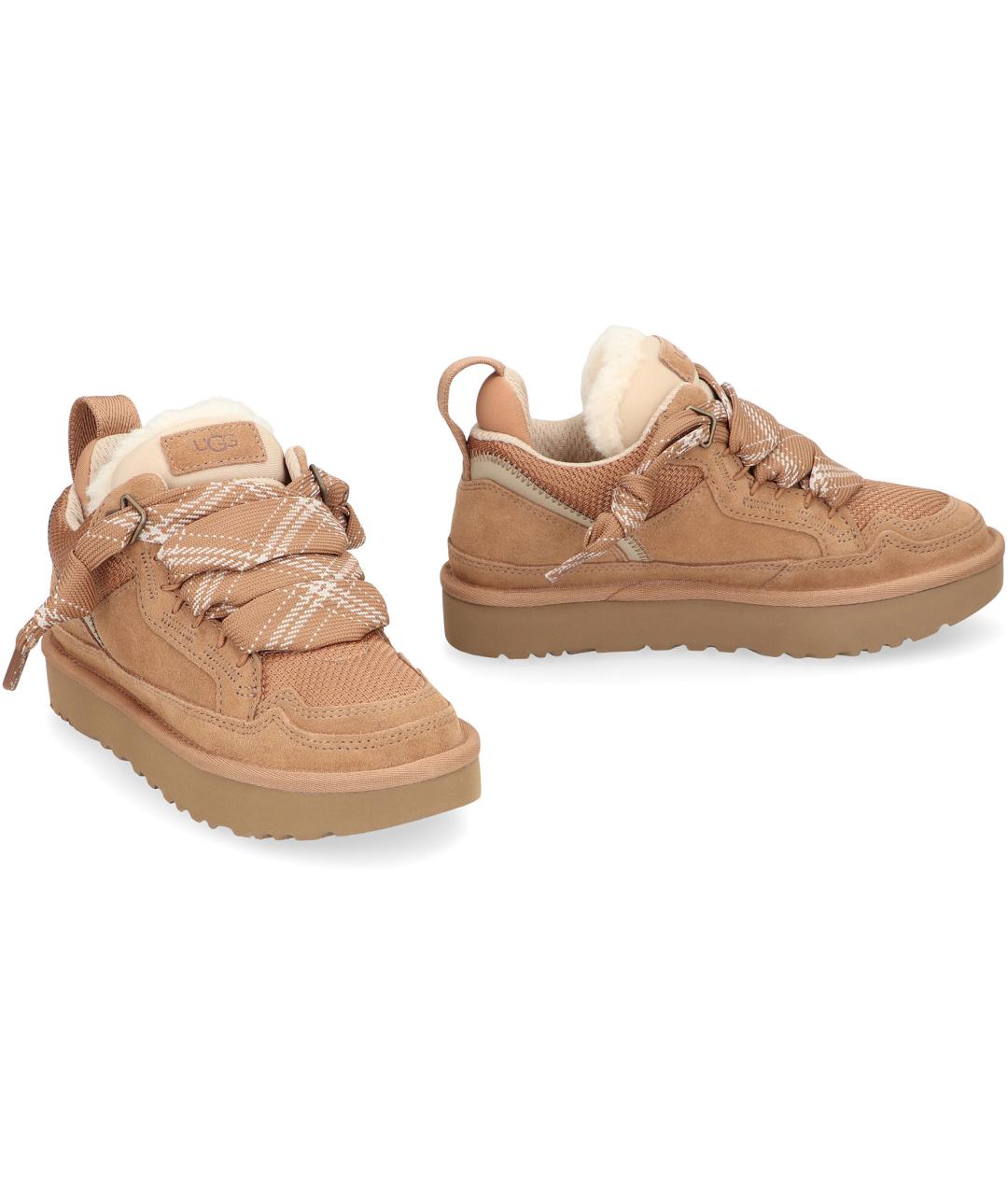 UGG Бежевые кожаные кроссовки, фото 2