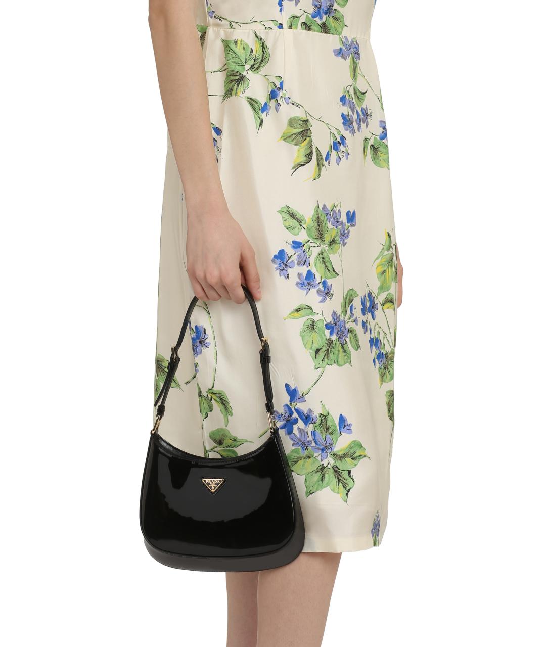 PRADA Черная сумка через плечо из лакированной кожи, фото 7