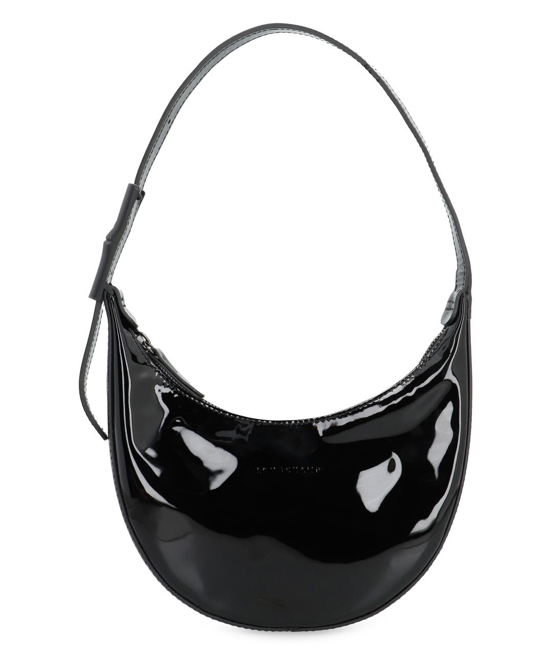 LONGCHAMP Черная сумка с короткими ручками из лакированной кожи, фото 1