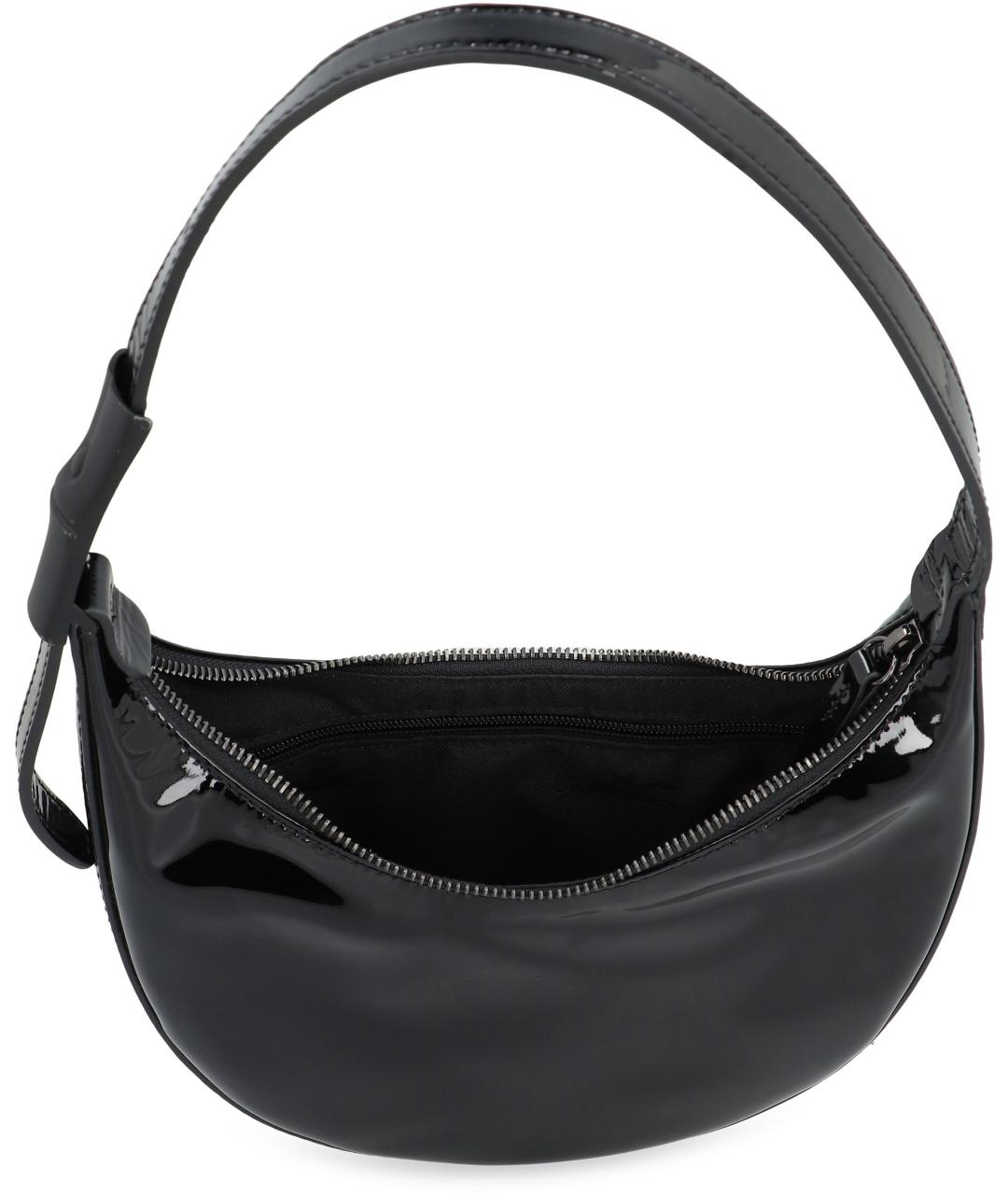 LONGCHAMP Черная сумка с короткими ручками из лакированной кожи, фото 4