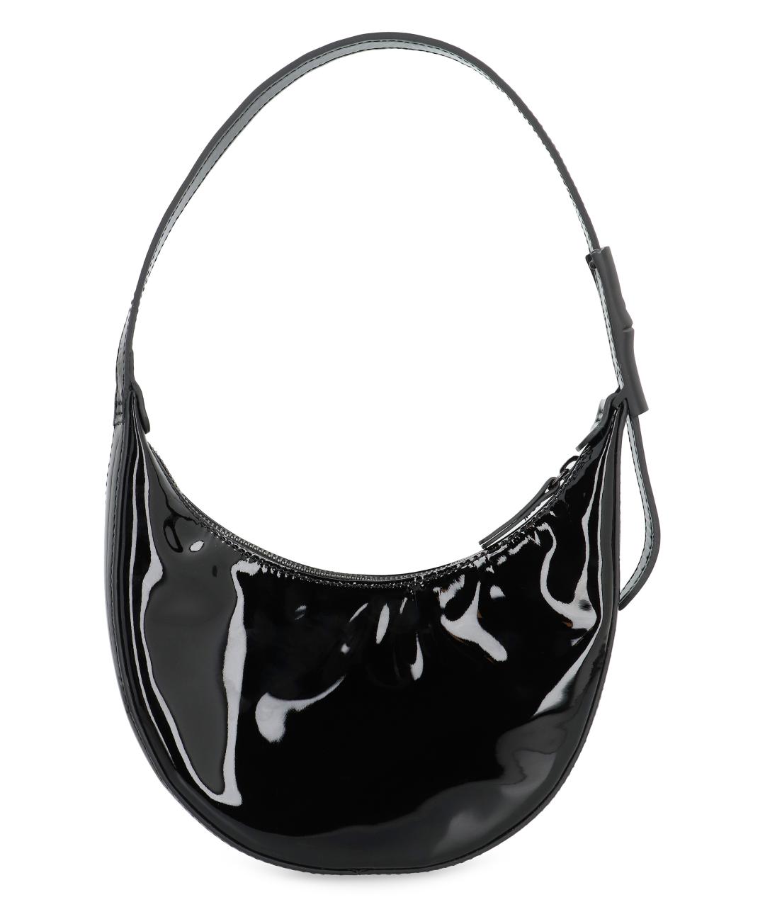 LONGCHAMP Черная сумка с короткими ручками из лакированной кожи, фото 3