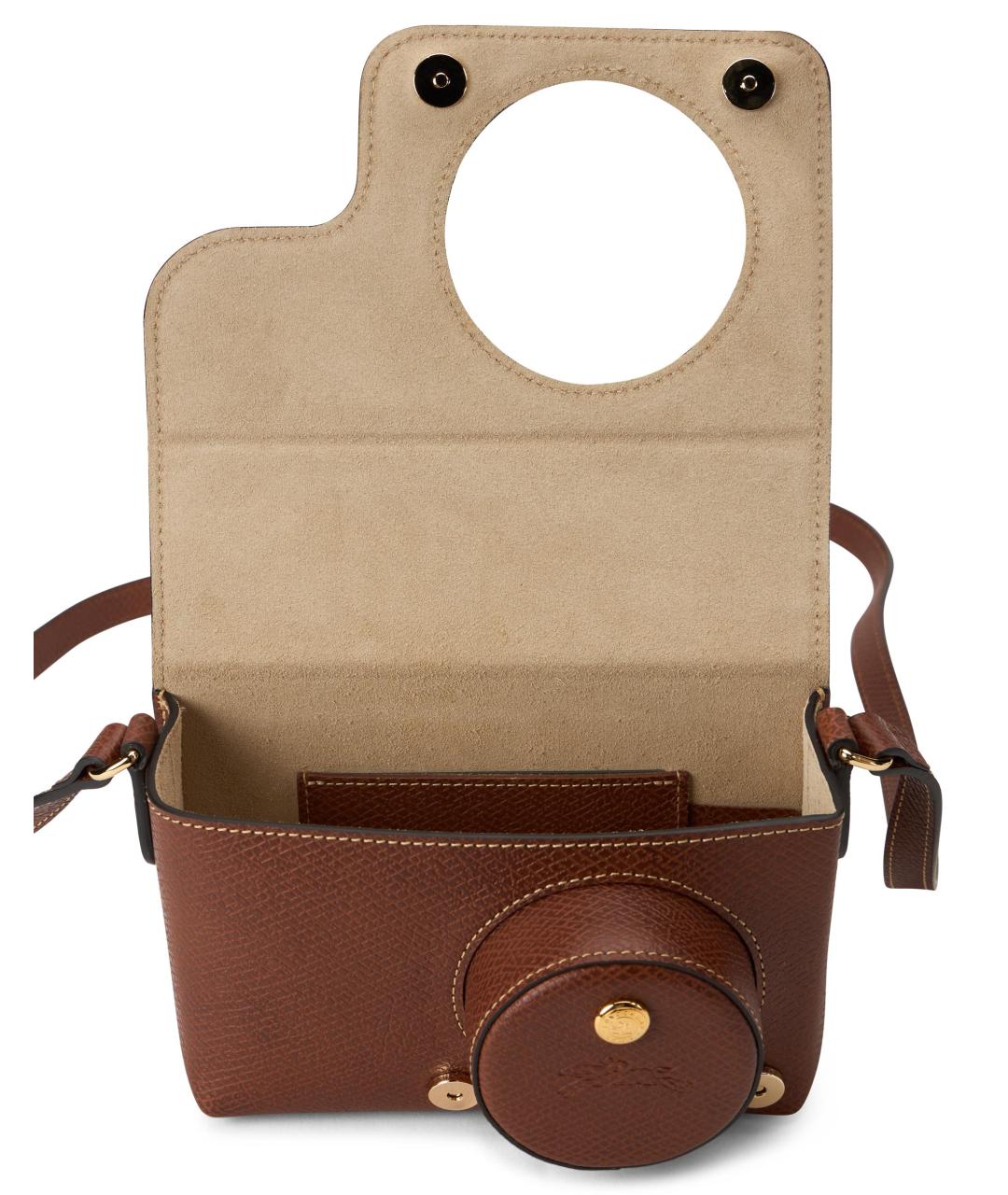 LONGCHAMP Коричневая кожаная сумка через плечо, фото 4