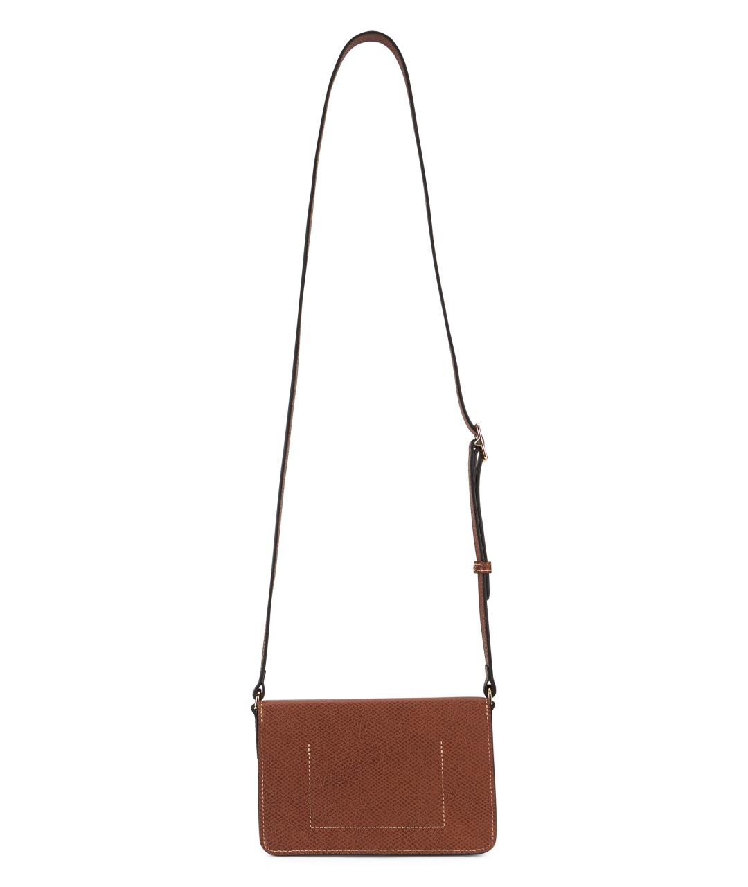 LONGCHAMP Коричневая кожаная сумка через плечо, фото 3