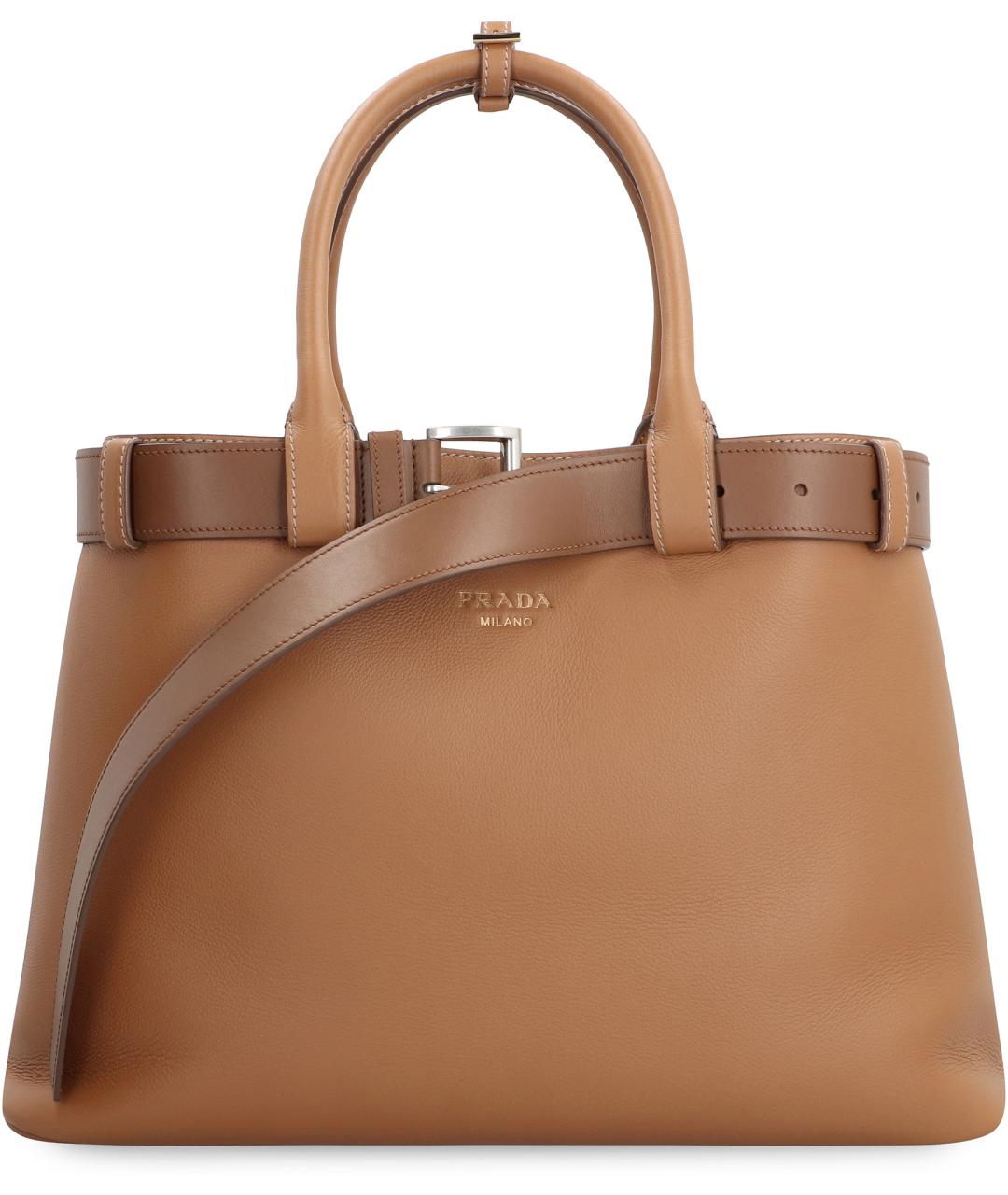 PRADA Коричневая кожаная сумка тоут, фото 2