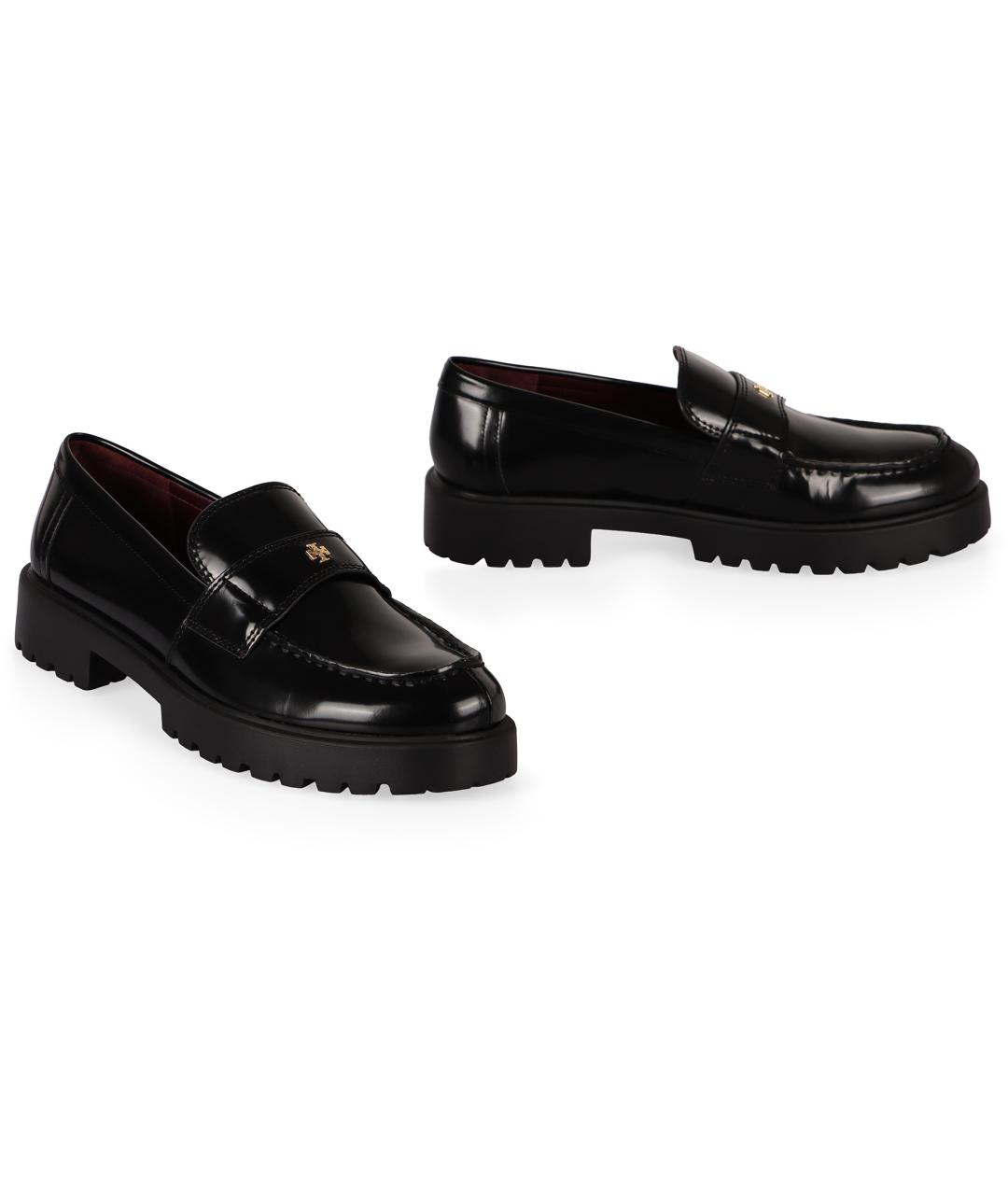 TORY BURCH Черные кожаные лоферы, фото 2