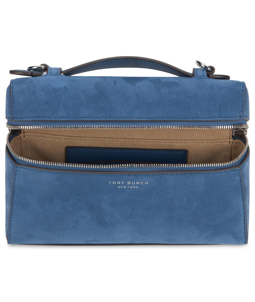 TORY BURCH Синяя замшевая сумка с короткими ручками, фото 4