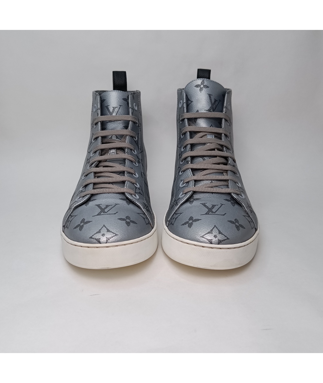 LOUIS VUITTON PRE-OWNED Серебряные синтетические высокие кроссовки / кеды, фото 7