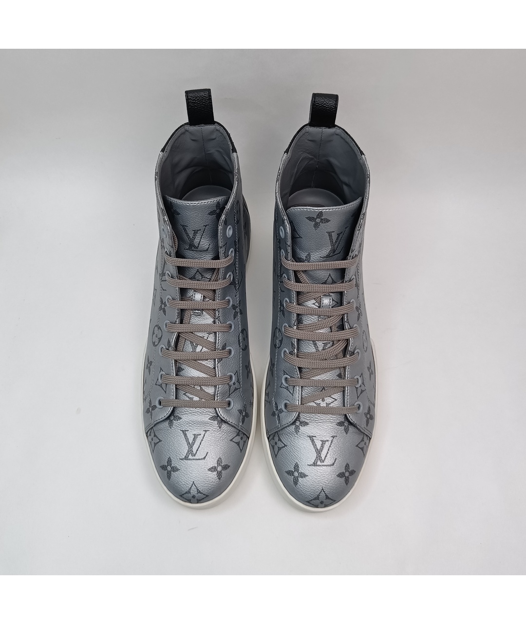 LOUIS VUITTON PRE-OWNED Серебряные синтетические высокие кроссовки / кеды, фото 5