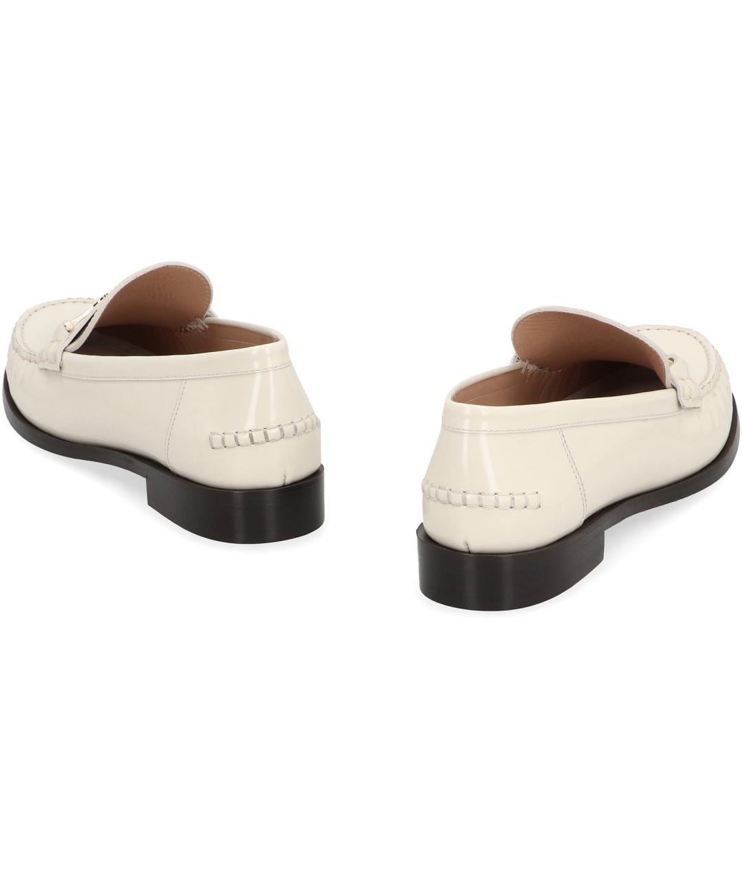 FERRAGAMO Бежевые кожаные лоферы, фото 3
