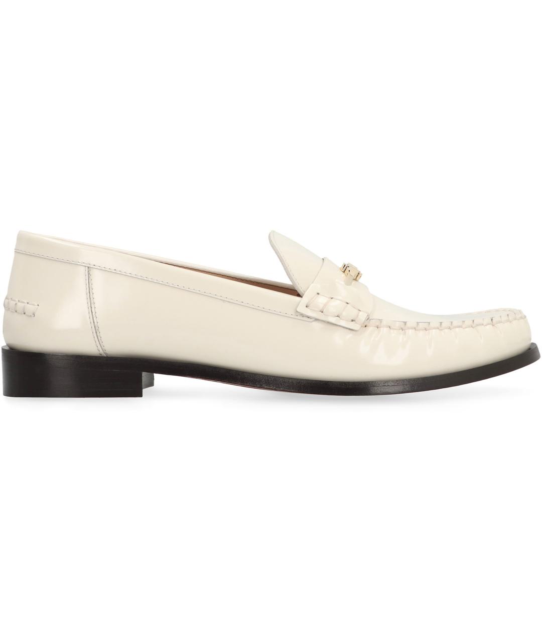 FERRAGAMO Бежевые кожаные лоферы, фото 1