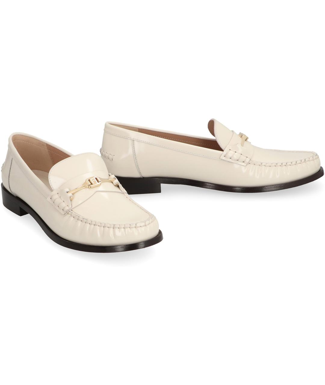 FERRAGAMO Бежевые кожаные лоферы, фото 2