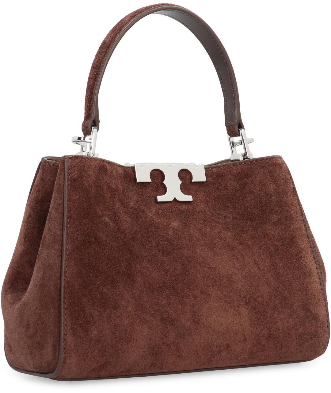 TORY BURCH Коричневая замшевая сумка с короткими ручками, фото 2