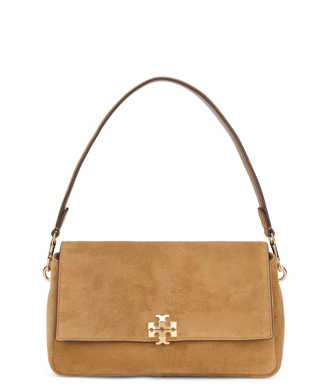 TORY BURCH Бежевая замшевая сумка с короткими ручками, фото 1