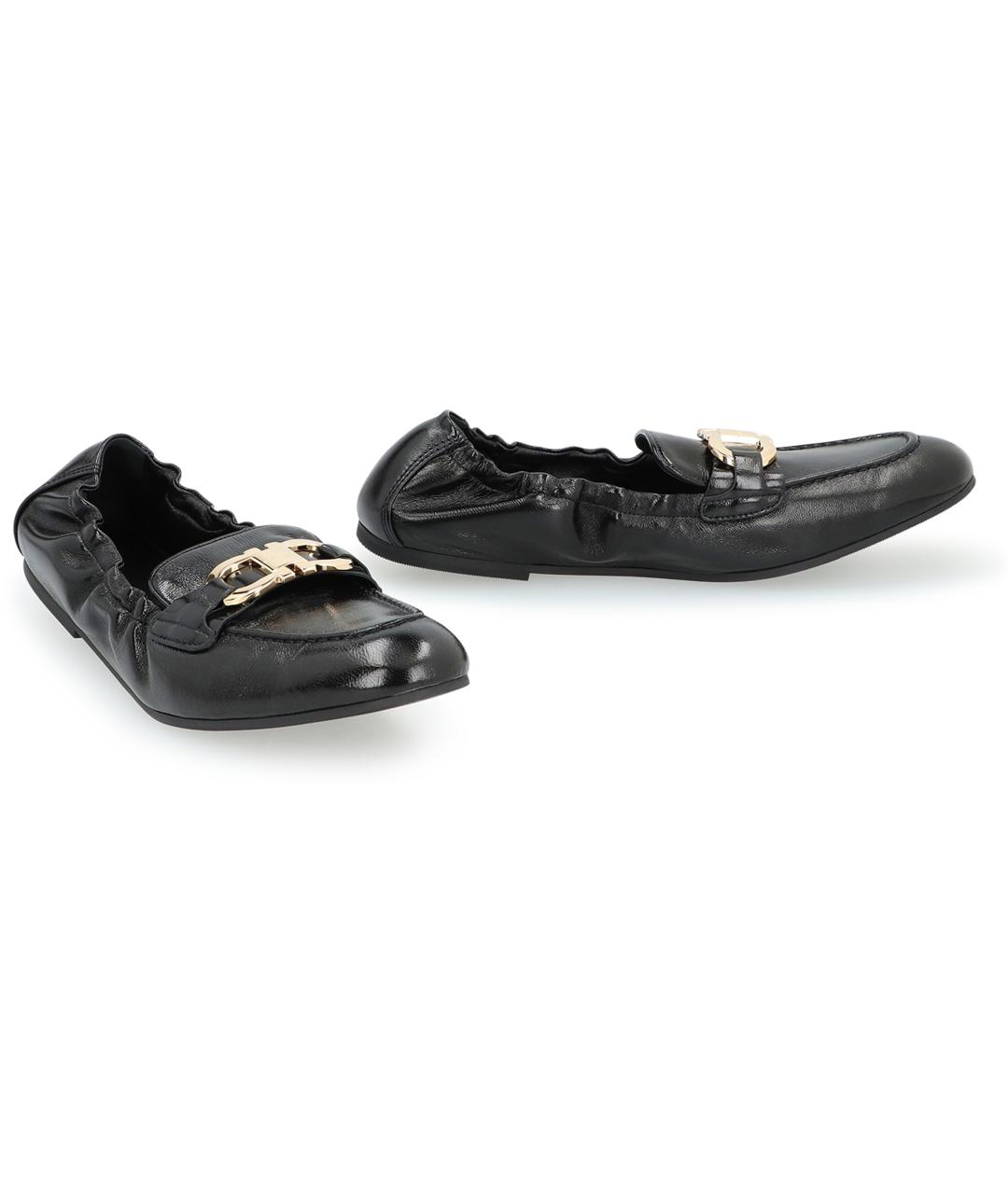 FERRAGAMO Черные кожаные лоферы, фото 3