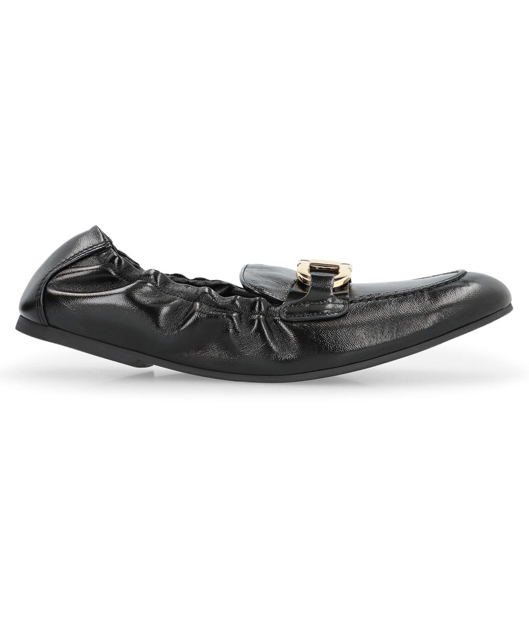 FERRAGAMO Черные кожаные лоферы, фото 2