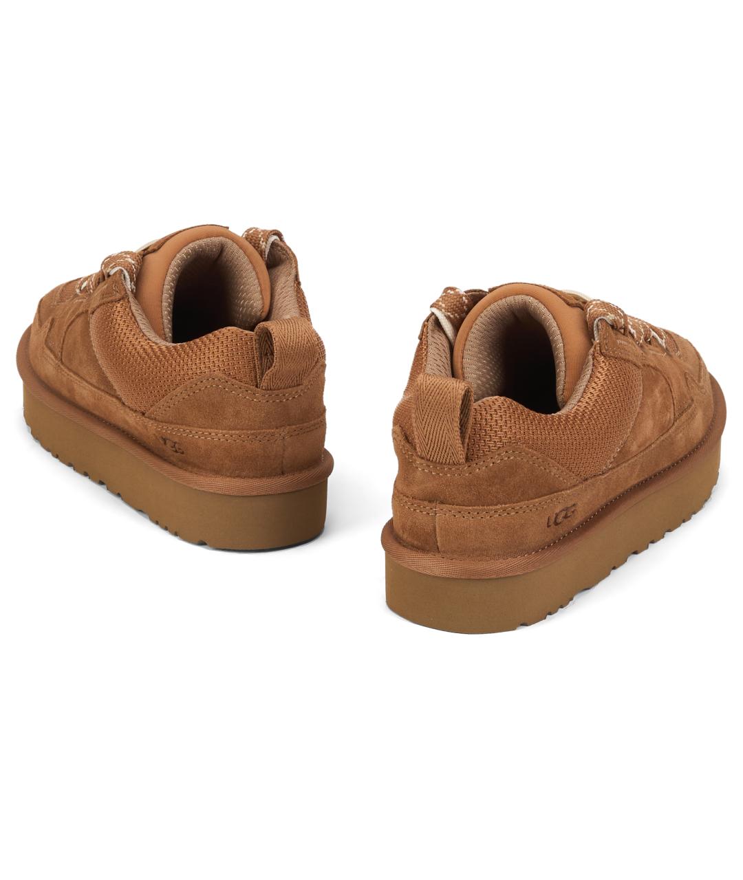 UGG Бежевые кожаные кроссовки, фото 3