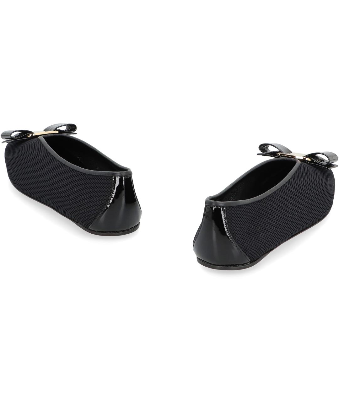 FERRAGAMO Черные кожаные балетки, фото 3