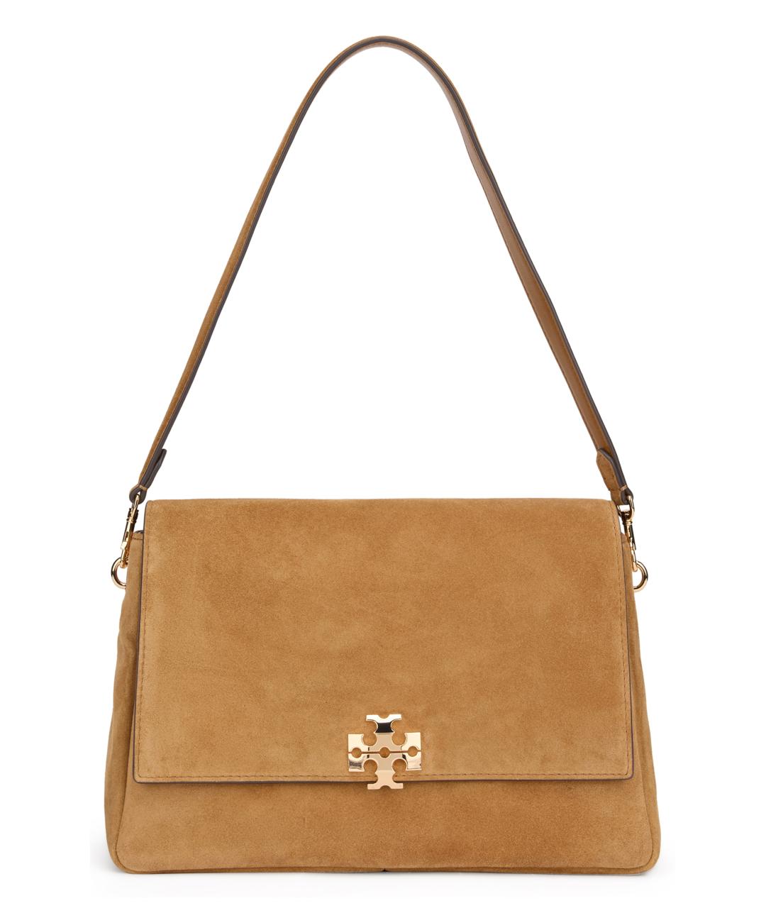 TORY BURCH Бежевая замшевая сумка с короткими ручками, фото 1