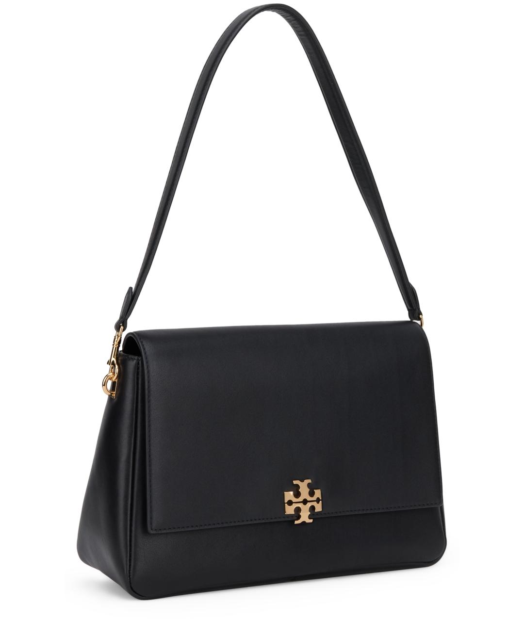 TORY BURCH Черная кожаная сумка с короткими ручками, фото 2