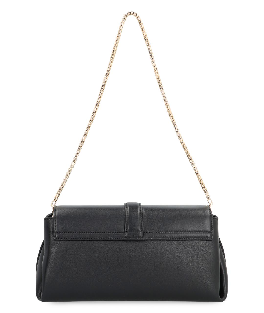 FERRAGAMO Черная кожаная сумка через плечо, фото 3