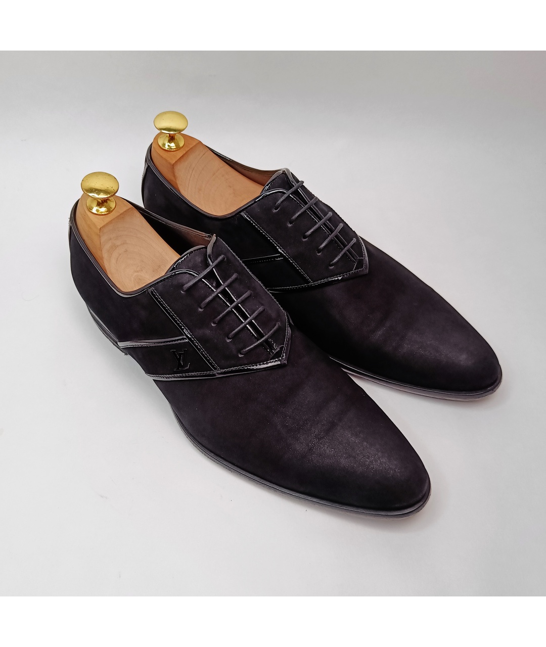LOUIS VUITTON PRE-OWNED Черные нубуковые туфли, фото 4