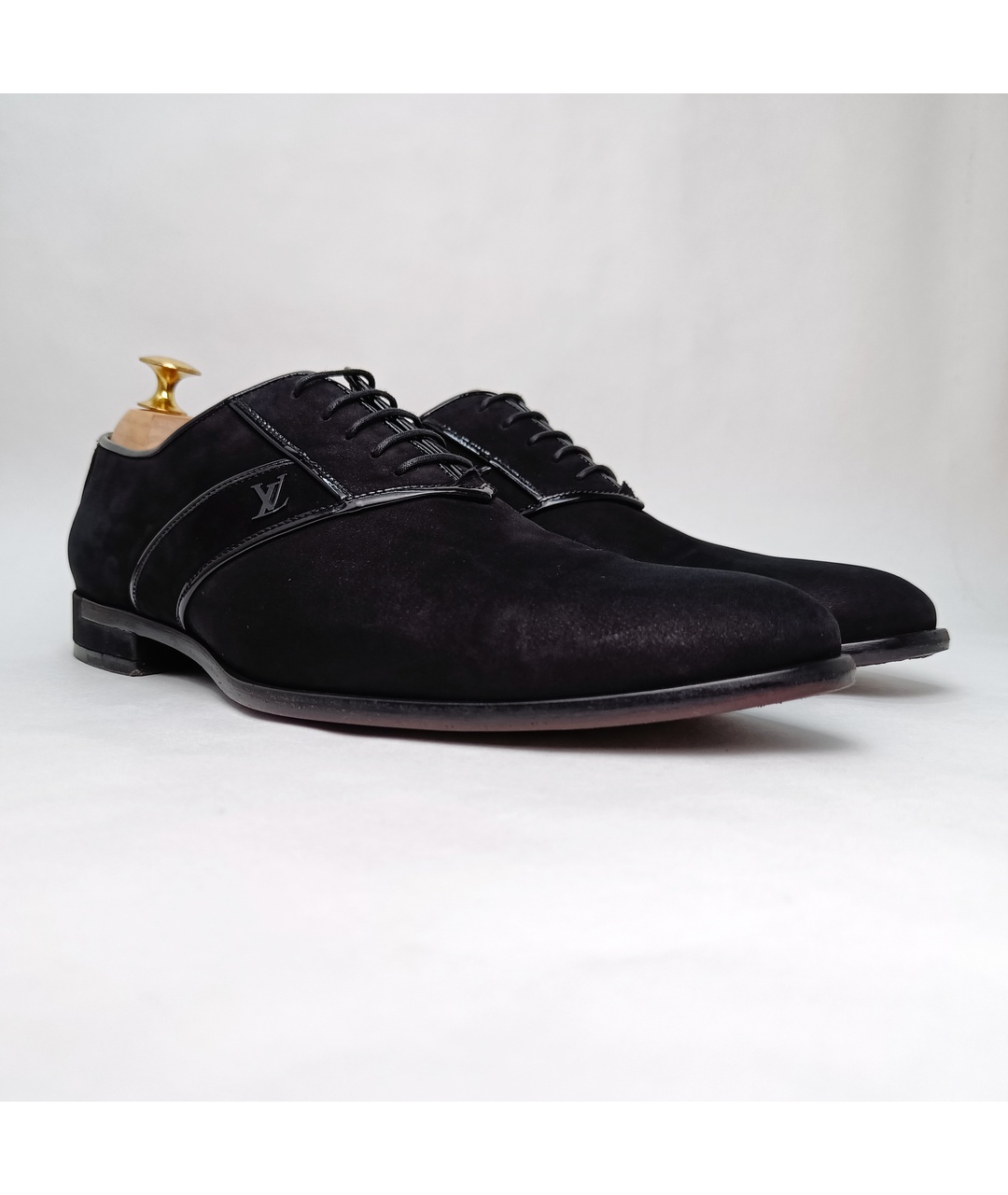 LOUIS VUITTON PRE-OWNED Черные нубуковые туфли, фото 8