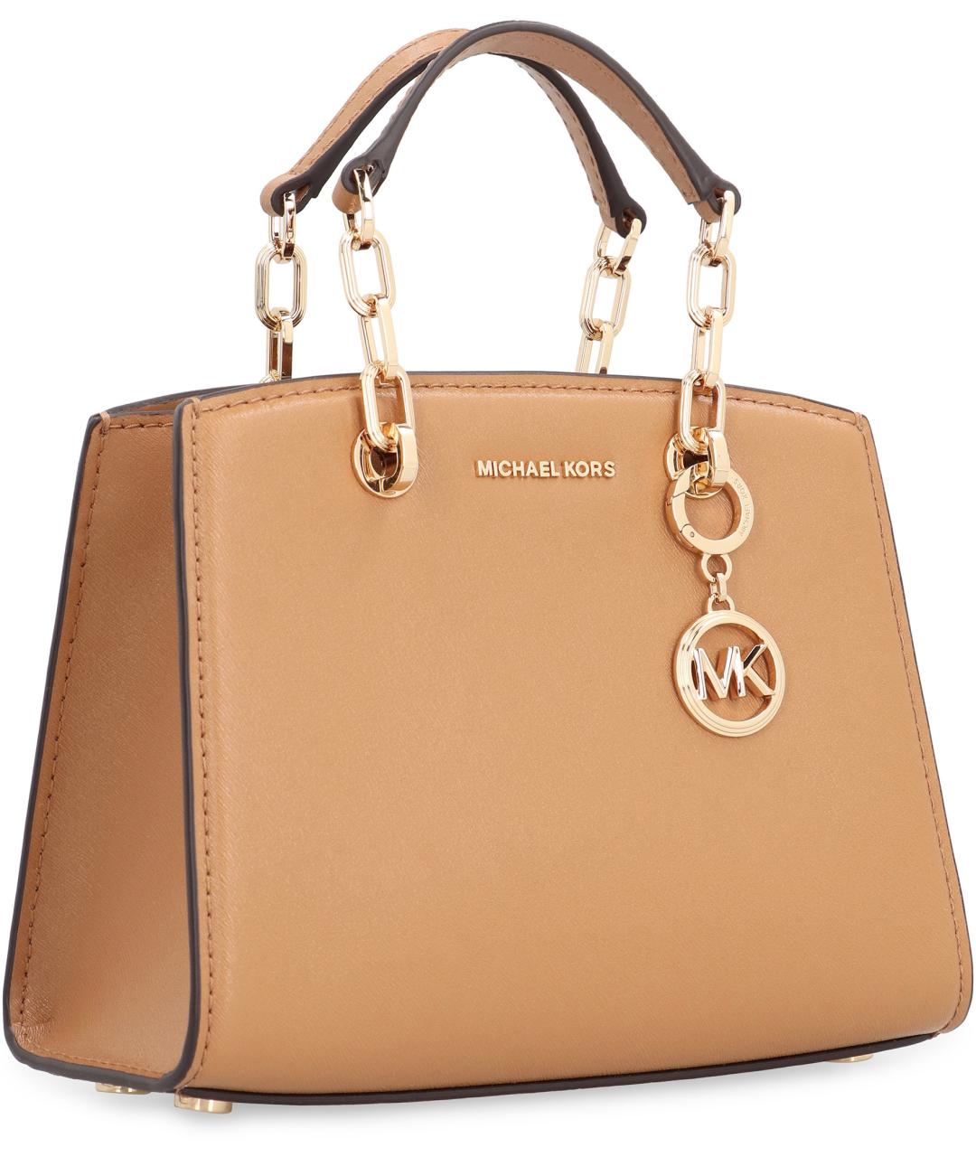MICHAEL MICHAEL KORS Бежевая кожаная сумка с короткими ручками, фото 2