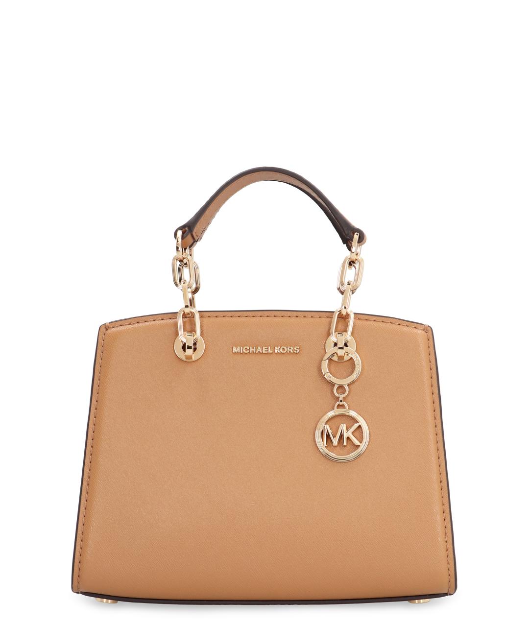 MICHAEL MICHAEL KORS Бежевая кожаная сумка с короткими ручками, фото 1