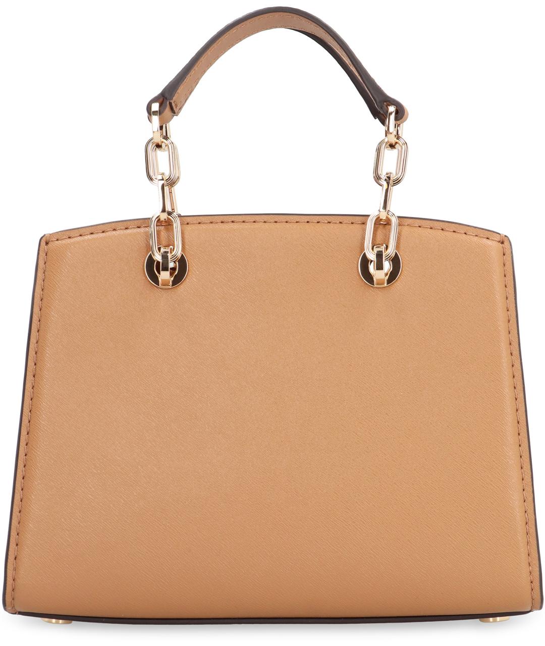 MICHAEL MICHAEL KORS Бежевая кожаная сумка с короткими ручками, фото 3
