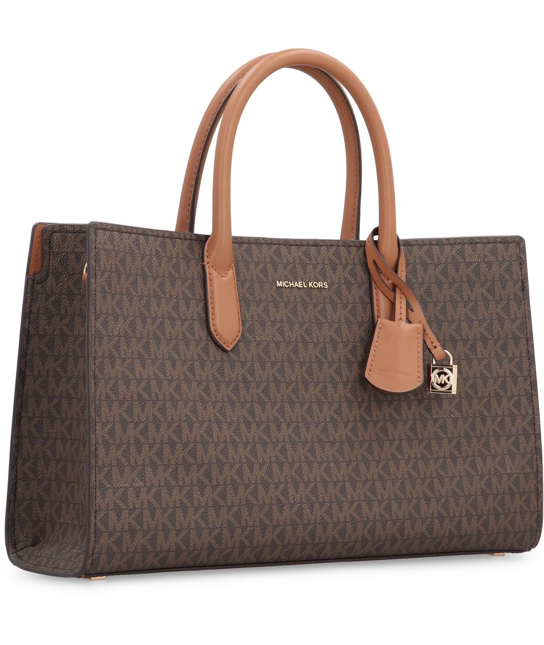 MICHAEL MICHAEL KORS Коричневая канва сумка с короткими ручками, фото 2