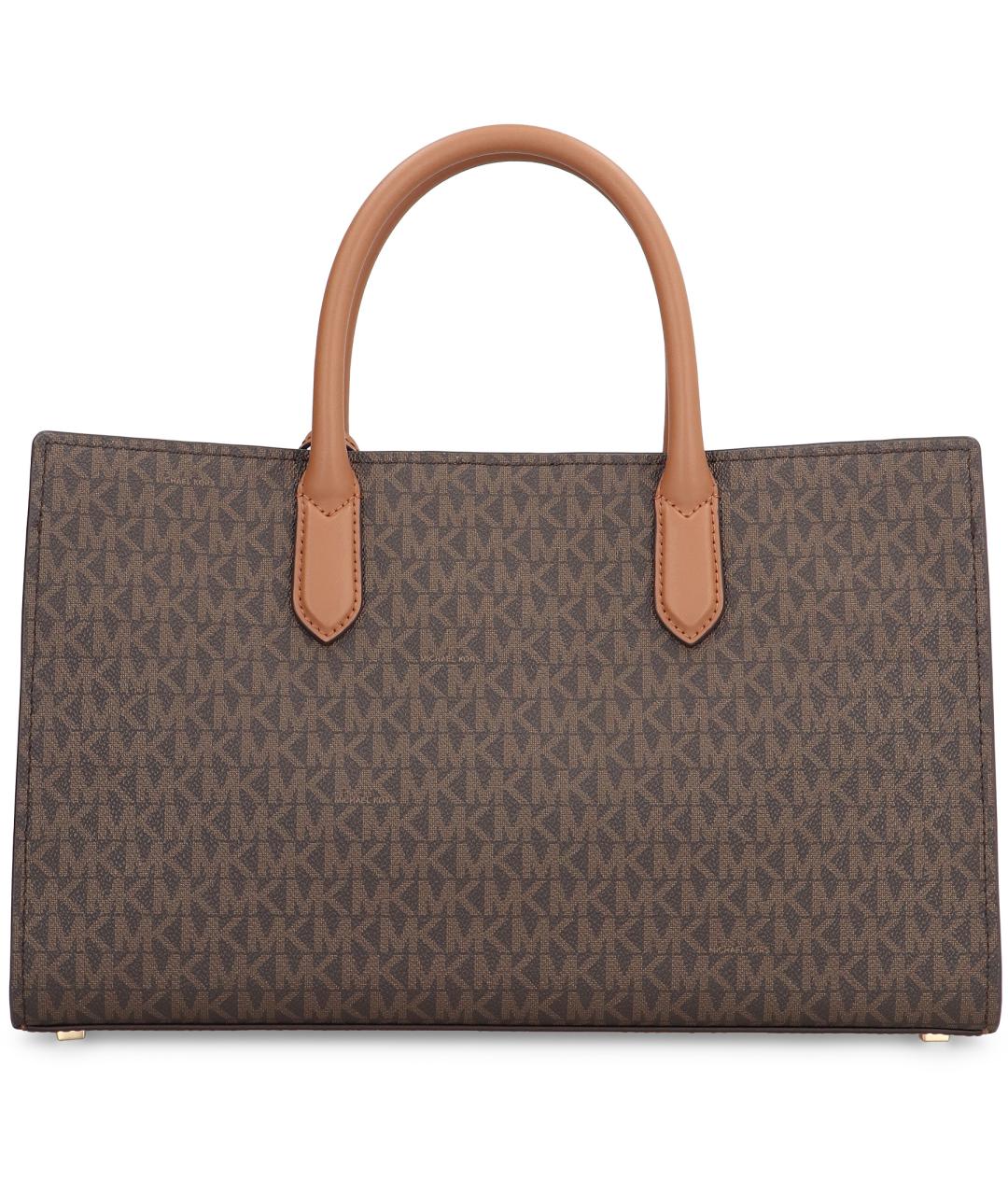 MICHAEL MICHAEL KORS Коричневая канва сумка с короткими ручками, фото 3