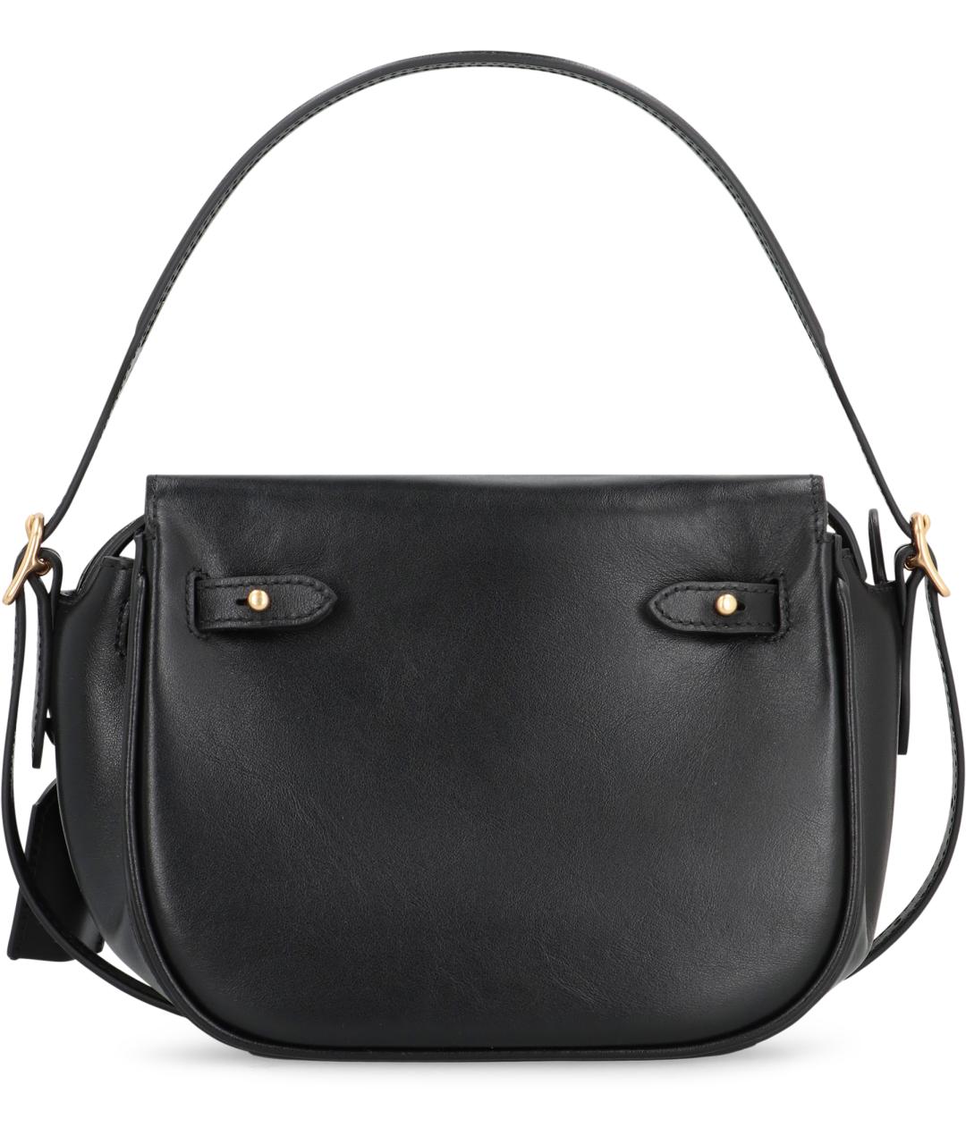 POLO RALPH LAUREN Черная кожаная сумка с короткими ручками, фото 3
