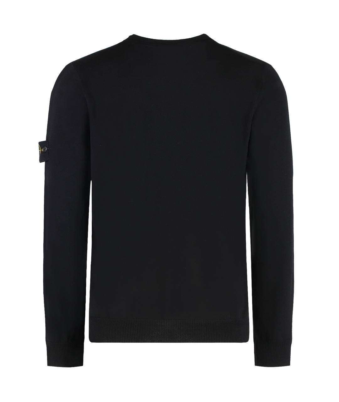 STONE ISLAND Черный шерстяной джемпер / свитер, фото 3