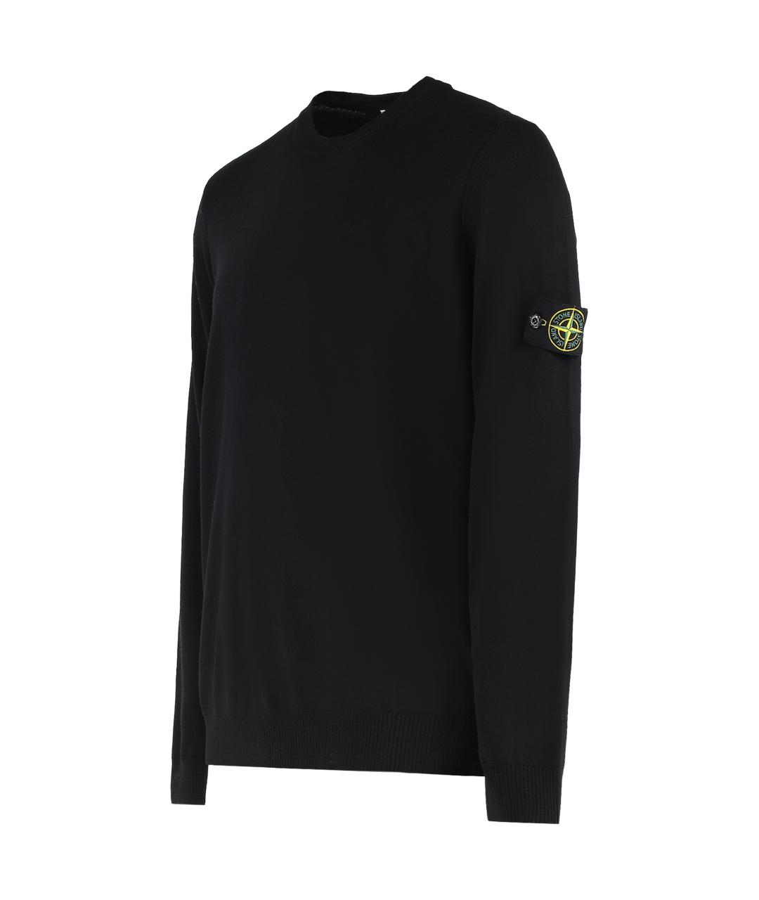 STONE ISLAND Черный шерстяной джемпер / свитер, фото 2