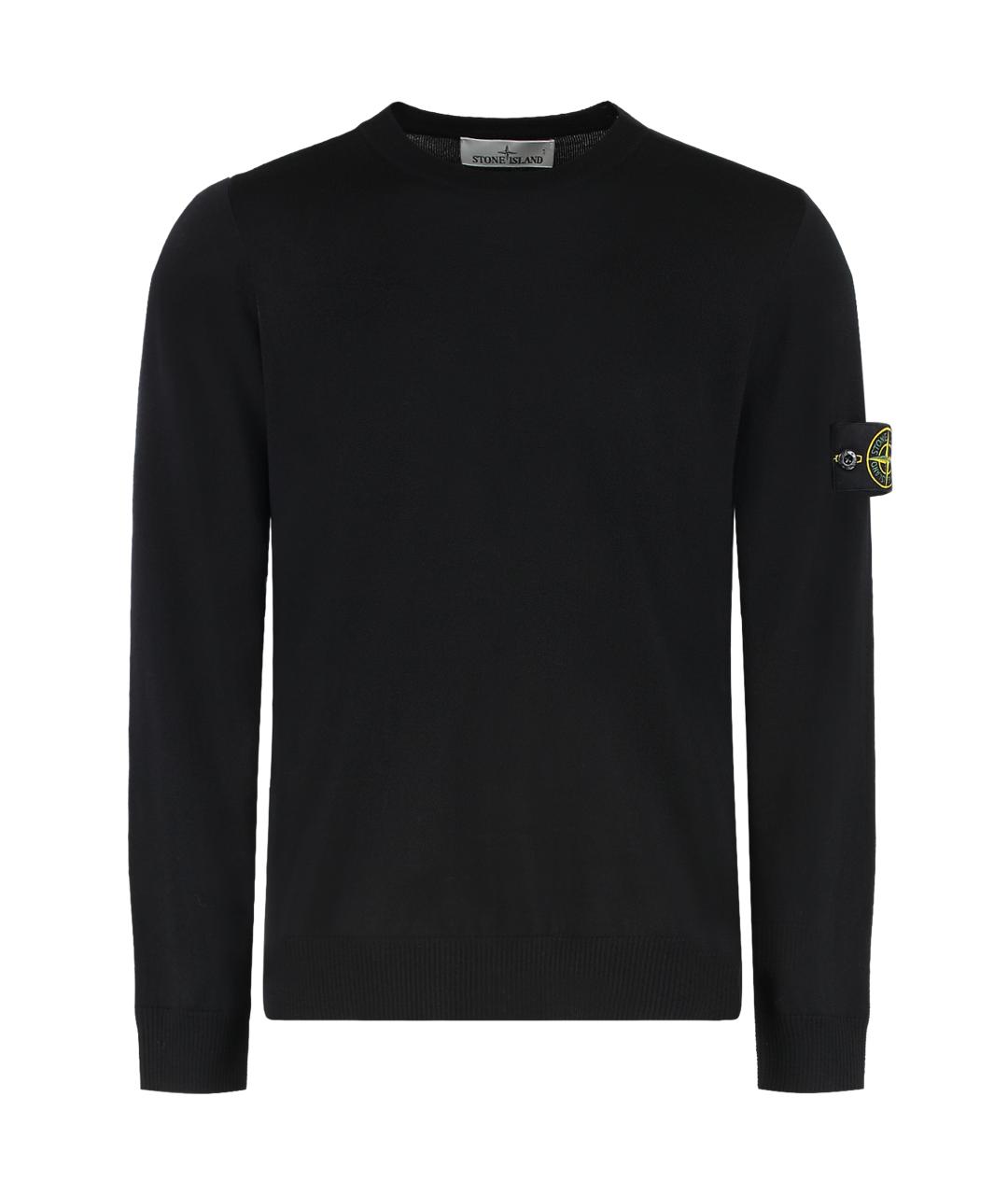 STONE ISLAND Черный шерстяной джемпер / свитер, фото 1