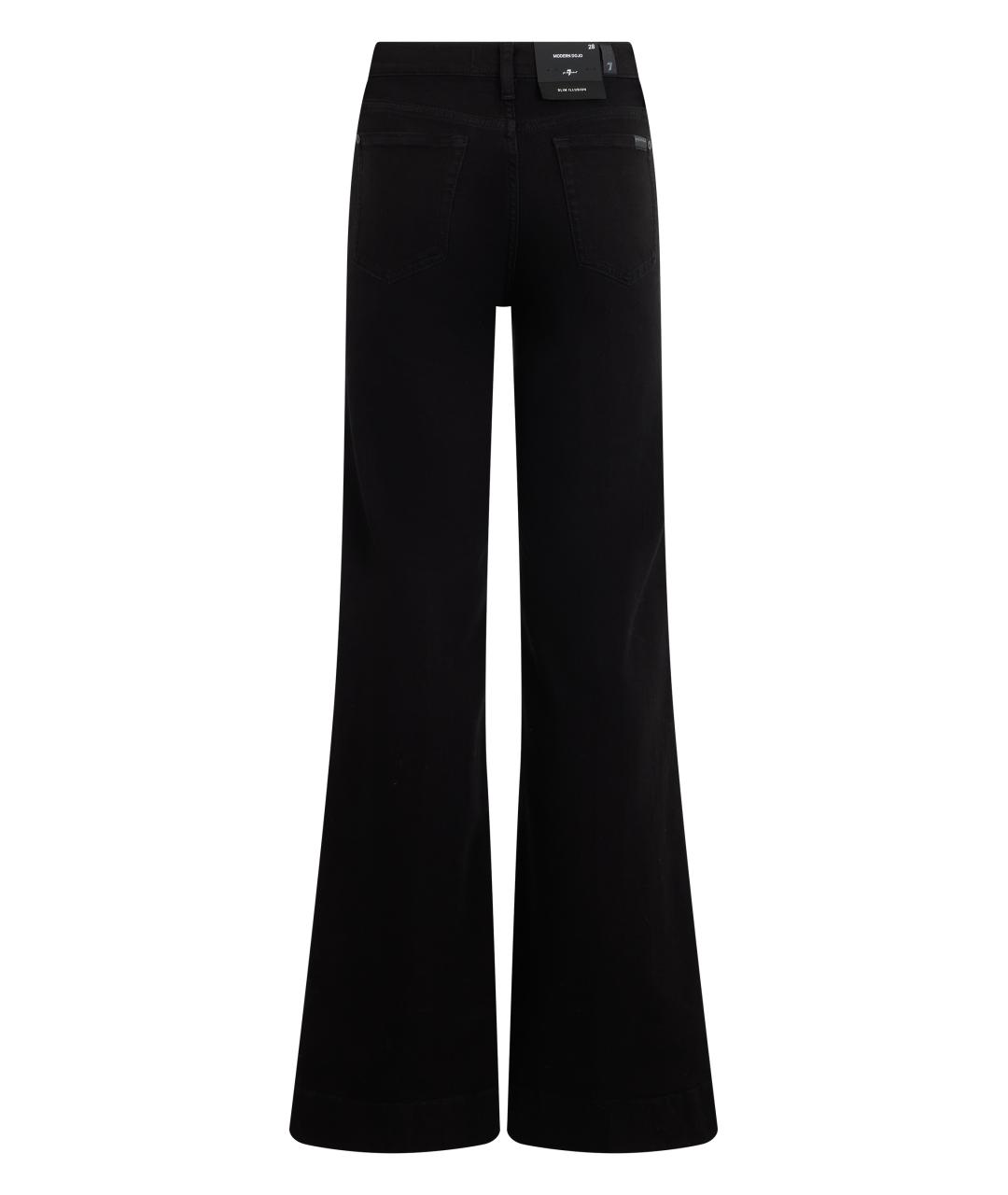 7 FOR ALL MANKIND Черные хлопковые джинсы клеш, фото 2